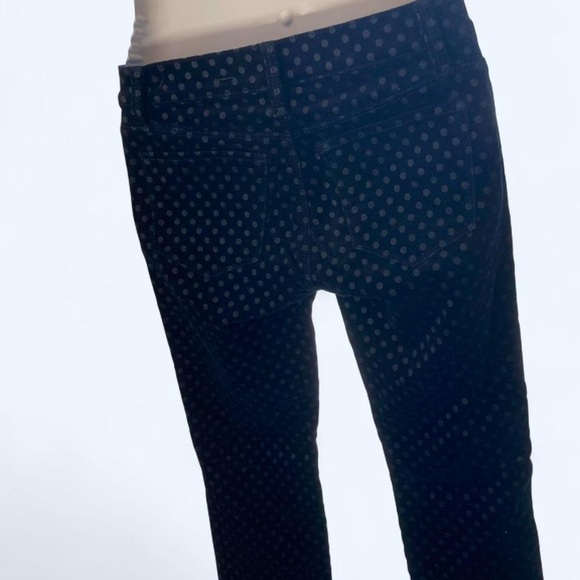 Ann Taylor Navy Polka Dot Velour pants 0P - Picture 2 of 4